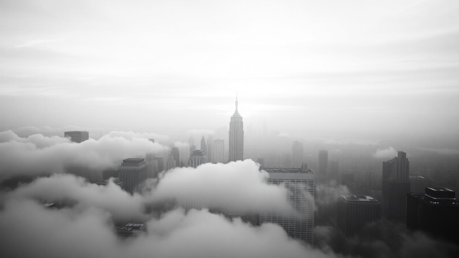 A skyline above the clouds
